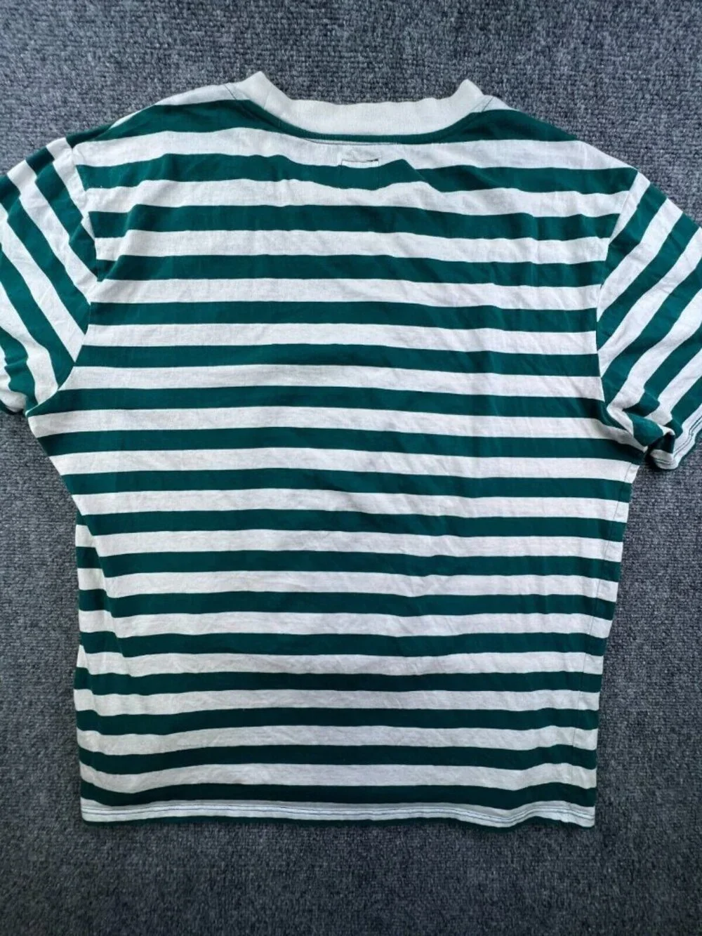 Guess Los Angeles Short Sleeve Crew Neck T Shirt Size Medium Striped Green - Picture 7 of 7